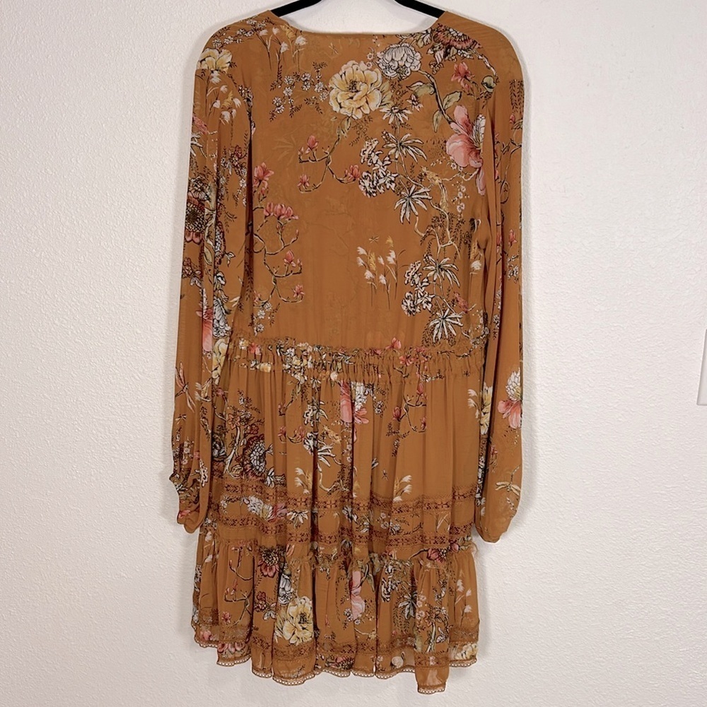 Free People 90s Revival Floral Boho Chic Babydoll Dress Hi-Low Adjustable Waist - Picture 3 of 13